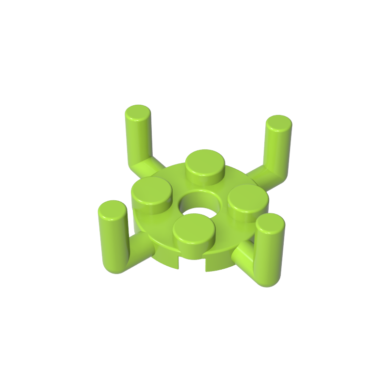 98284 | Plate, Round 2 x 2 with Pin Hole and 4 Bar Arms Up