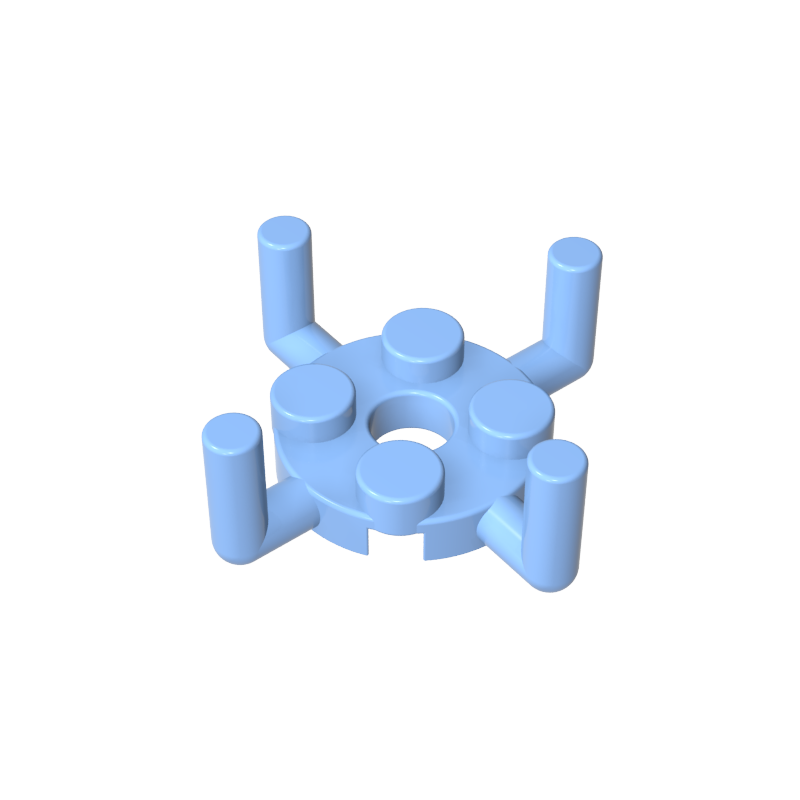 98284 | Plate, Round 2 x 2 with Pin Hole and 4 Bar Arms Up