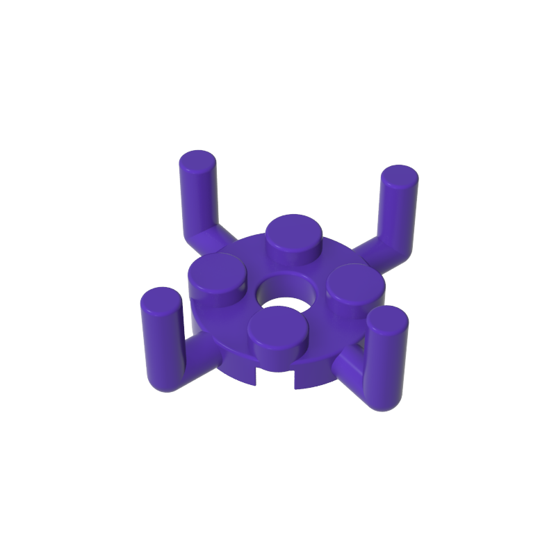 98284 | Plate, Round 2 x 2 with Pin Hole and 4 Bar Arms Up