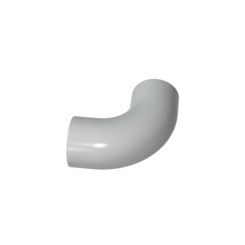 25214 | Brick, Round Tube 1 x 1 d. 90 degrees Elbow Macaroni - No Stud - Type 2 - Axle Hole