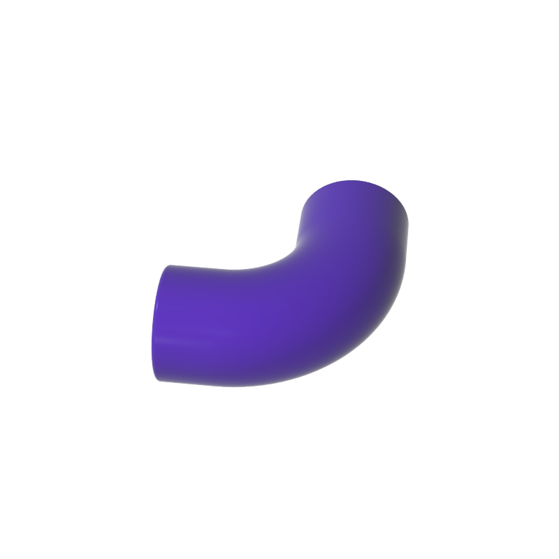 25214 | Brick, Round Tube 1 x 1 d. 90 degrees Elbow Macaroni - No Stud - Type 2 - Axle Hole