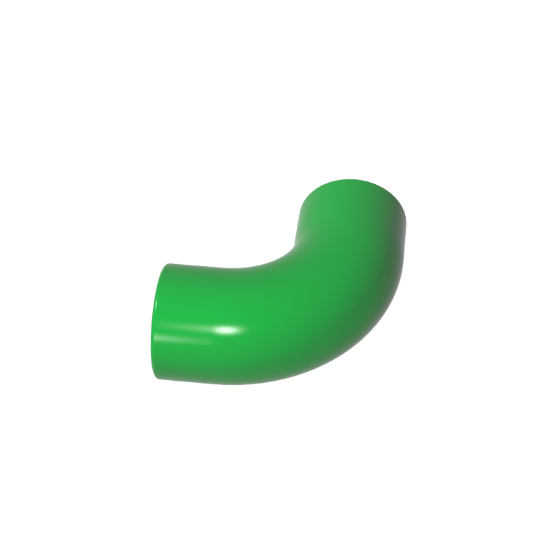 25214 | Brick, Round Tube 1 x 1 d. 90 degrees Elbow Macaroni - No Stud - Type 2 - Axle Hole