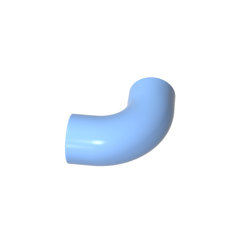 25214 | Brick, Round Tube 1 x 1 d. 90 degrees Elbow Macaroni - No Stud - Type 2 - Axle Hole