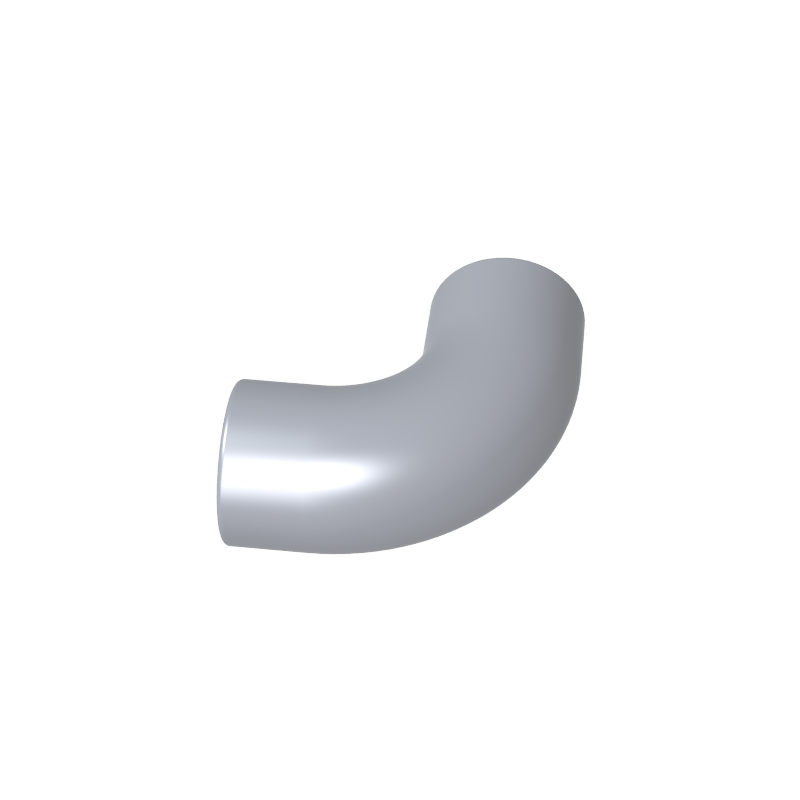 25214 | Brick, Round Tube 1 x 1 d. 90 degrees Elbow Macaroni - No Stud - Type 2 - Axle Hole