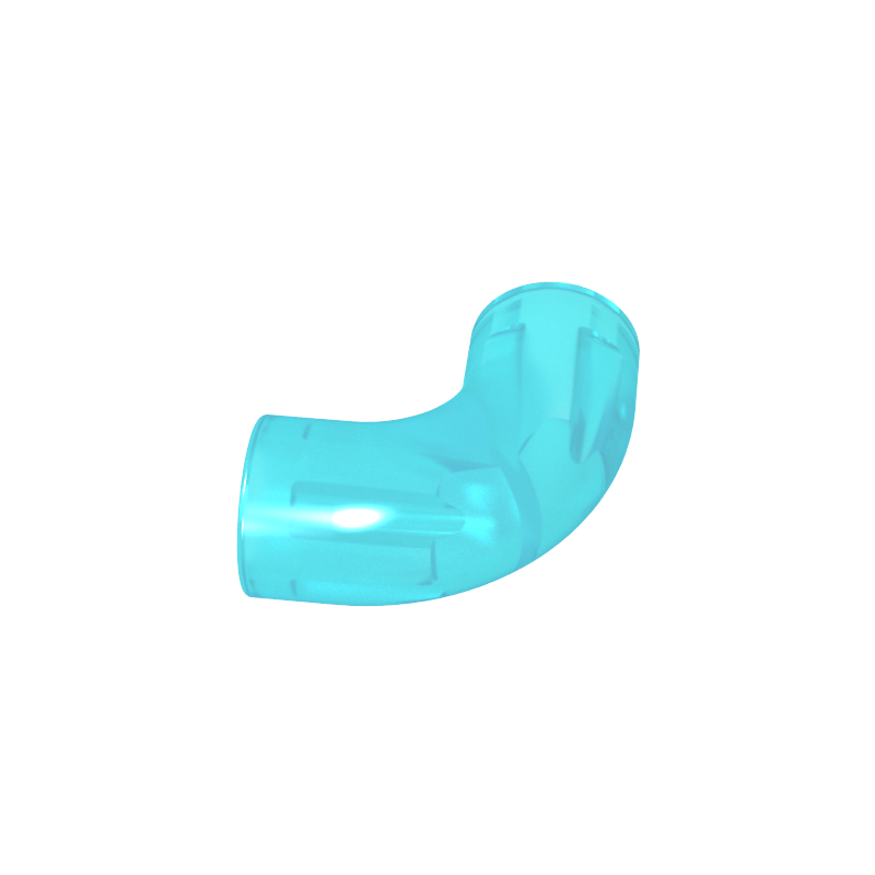 25214 | Brick, Round Tube 1 x 1 d. 90 degrees Elbow Macaroni - No Stud - Type 2 - Axle Hole