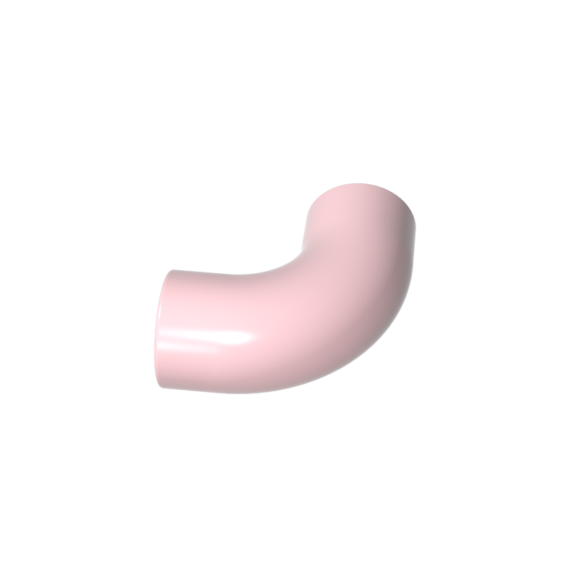25214 | Brick, Round Tube 1 x 1 d. 90 degrees Elbow Macaroni - No Stud - Type 2 - Axle Hole