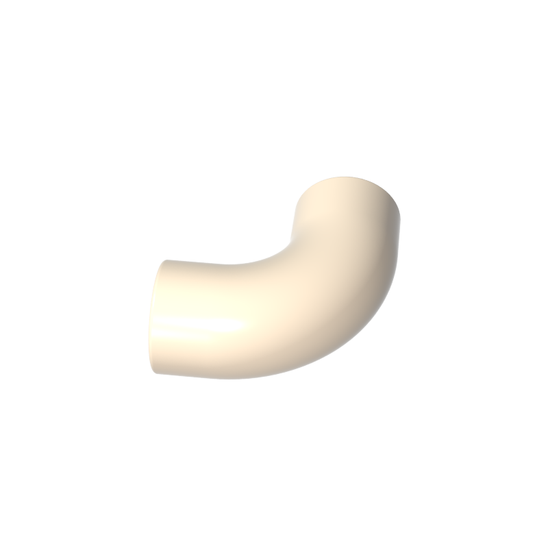 25214 | Brick, Round Tube 1 x 1 d. 90 degrees Elbow Macaroni - No Stud - Type 2 - Axle Hole