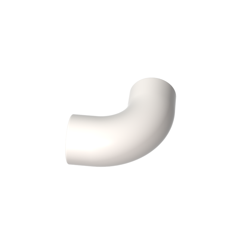 25214 | Brick, Round Tube 1 x 1 d. 90 degrees Elbow Macaroni - No Stud - Type 2 - Axle Hole