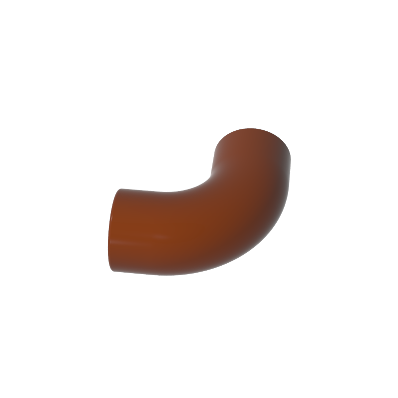 25214 | Brick, Round Tube 1 x 1 d. 90 degrees Elbow Macaroni - No Stud - Type 2 - Axle Hole