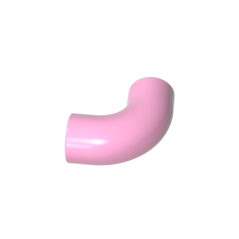 25214 | Brick, Round Tube 1 x 1 d. 90 degrees Elbow Macaroni - No Stud - Type 2 - Axle Hole