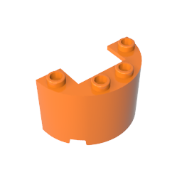 24593 | Cylinder Half 2 x 4 x 2 with 1 x 2 Cutout