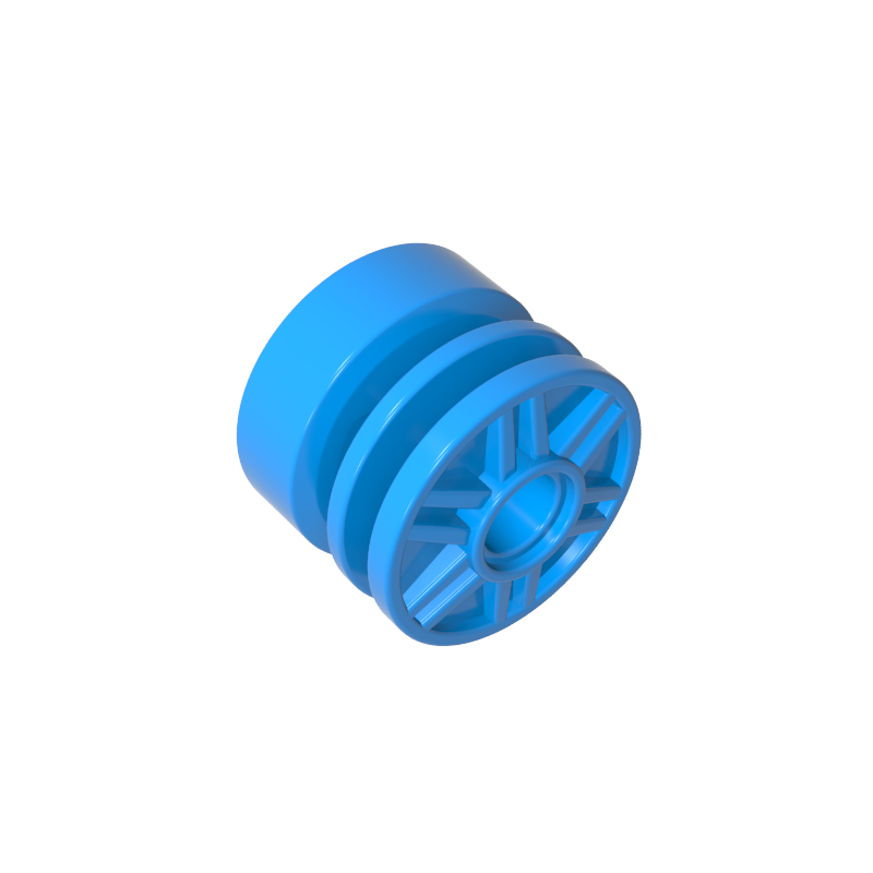 55981 | Wheel 18mm D. x 14mm with Pin Hole, Fake Bolts and Shallow Spokes
