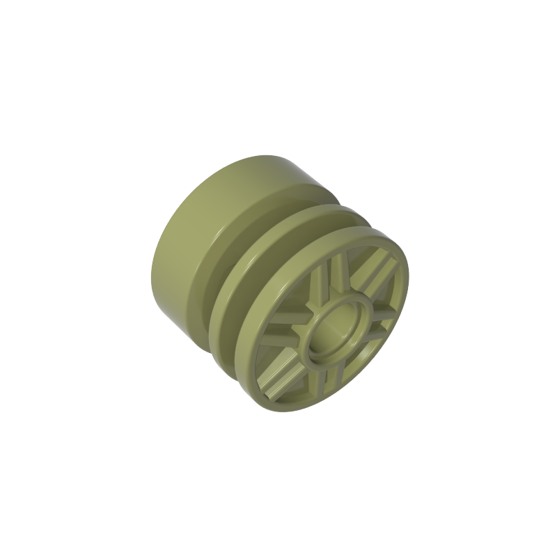 55981 | Wheel 18mm D. x 14mm with Pin Hole, Fake Bolts and Shallow Spokes