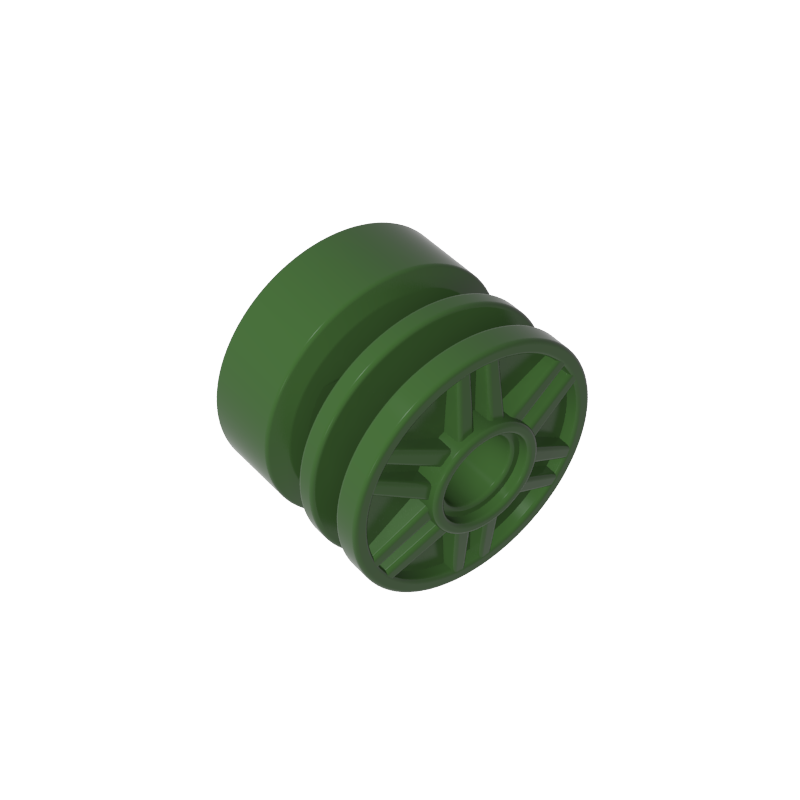 55981 | Wheel 18mm D. x 14mm with Pin Hole, Fake Bolts and Shallow Spokes