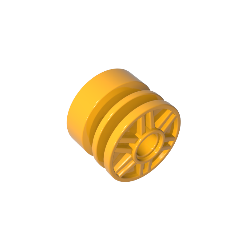 55981 | Wheel 18mm D. x 14mm with Pin Hole, Fake Bolts and Shallow Spokes