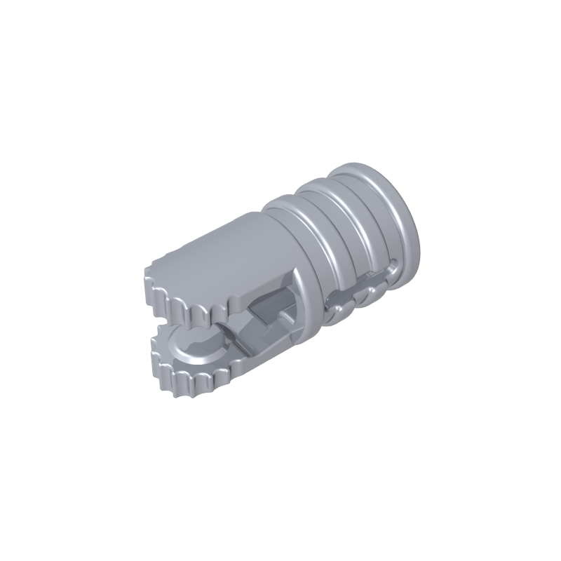 30553 | Hinge Cylinder 1 x 2 Locking with 2 Fingers and Axle Hole on Ends with Slots