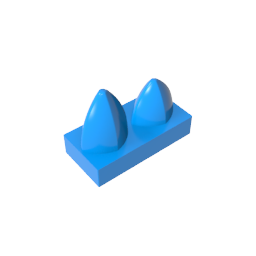15209 | Tile, Modified 1 x 2 with 2 Teeth Vertical