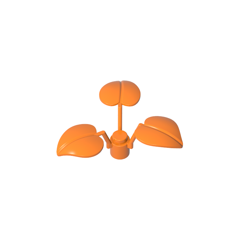 6255 | Plant Stem with Stud and 3 Large Leaves