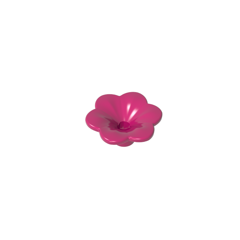 93081d | Friends Accessories Flower with 6 Rounded Petals and Pin