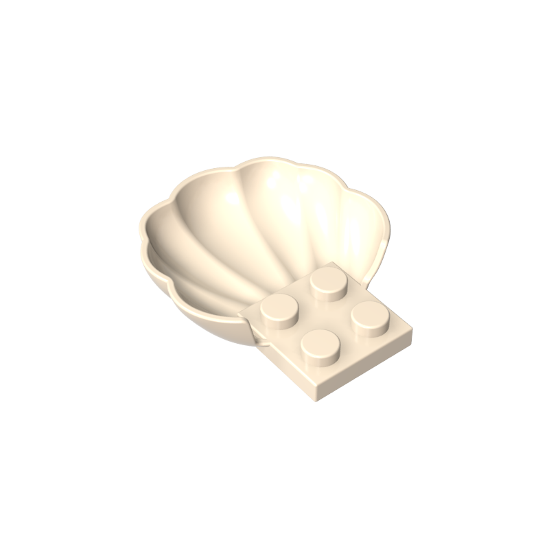 18970 | Clam / Scallop Shell with 4 Studs