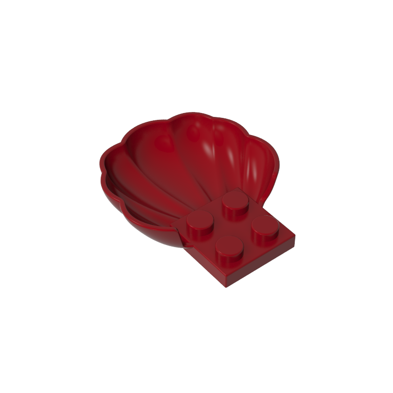 18970 | Clam / Scallop Shell with 4 Studs