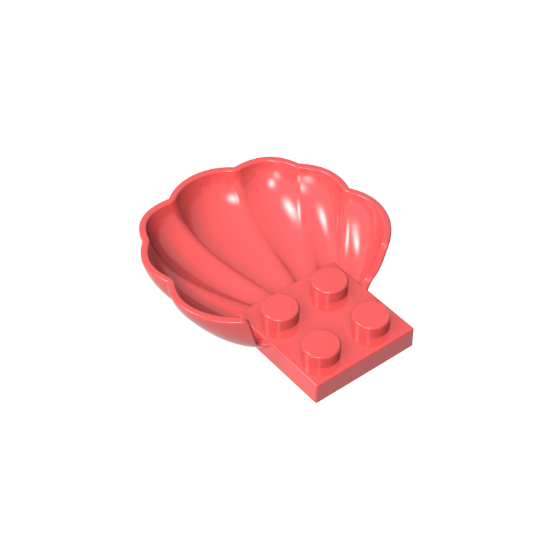 18970 | Clam / Scallop Shell with 4 Studs