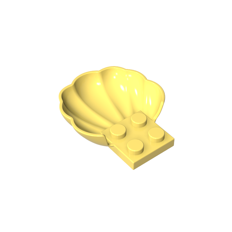 18970 | Clam / Scallop Shell with 4 Studs