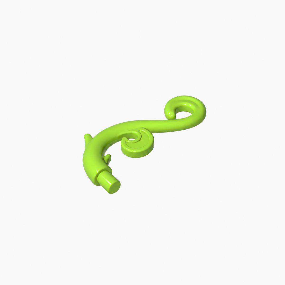 28870 | Plant Stem, Curved with Bar, Thorns, and Swirls