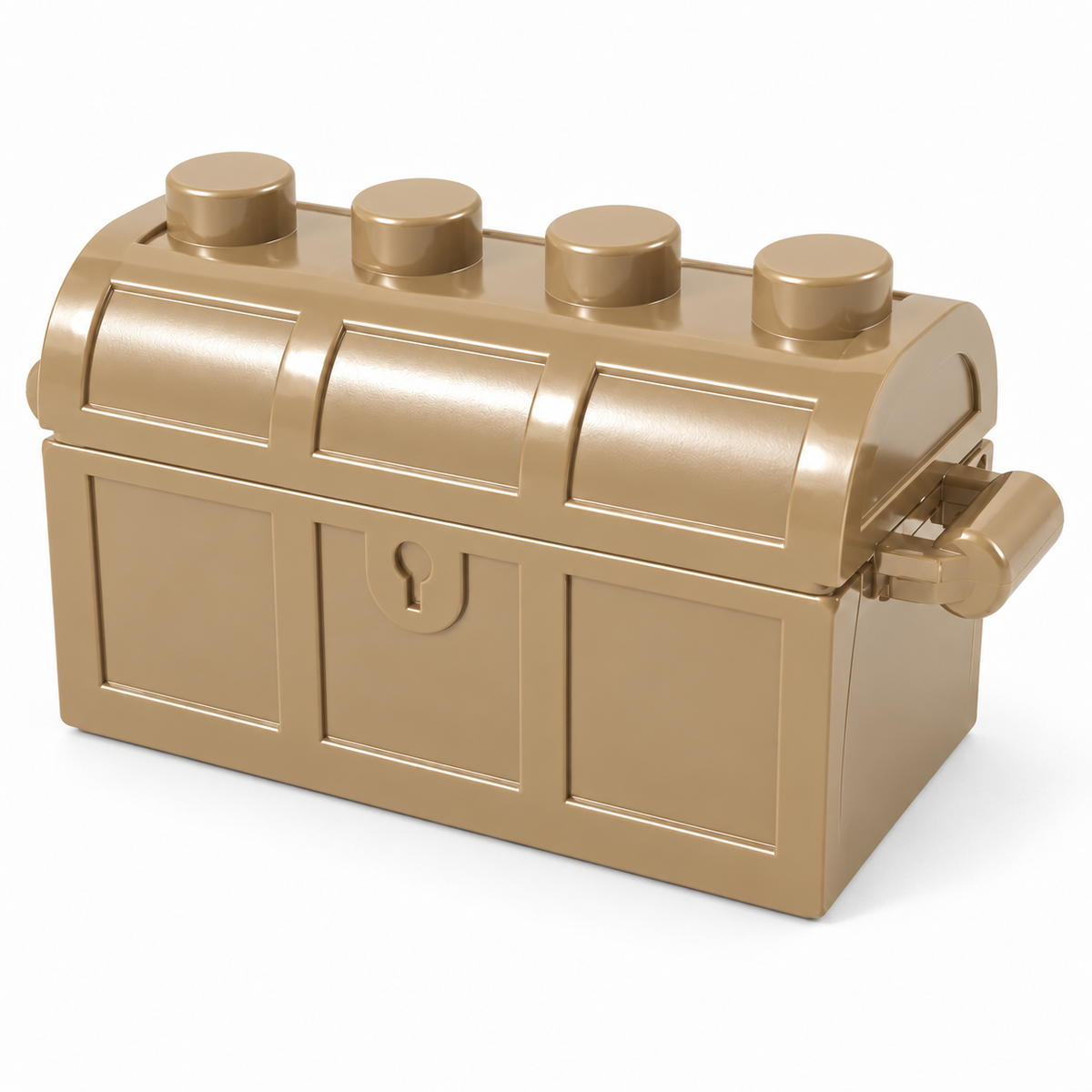 4739a | Container, Treasure Chest with Slots in Back and (Same Color) Thick Hinge Curved Lid
