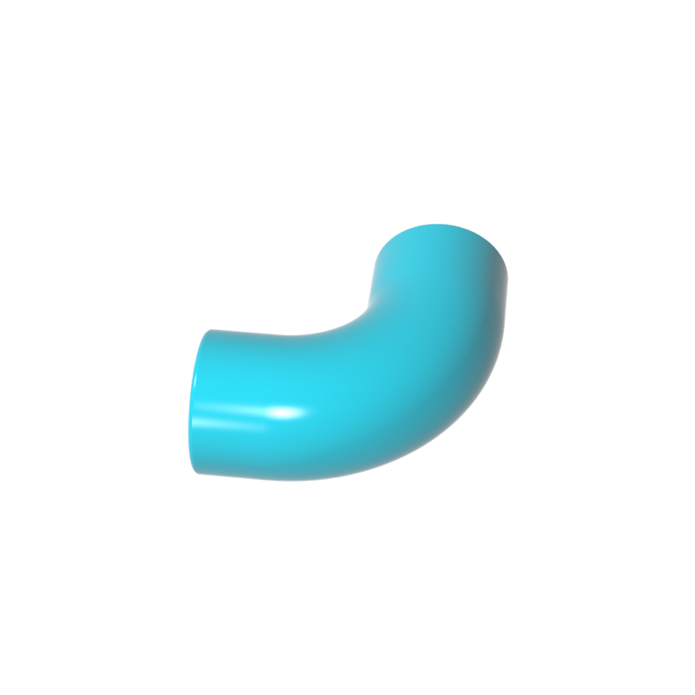 25214 | Brick, Round Tube 1 x 1 d. 90 degrees Elbow Macaroni - No Stud - Type 2 - Axle Hole