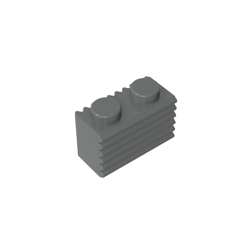 2877 | Brick, Modified 1 x 2 with Grille / Fluted Profile