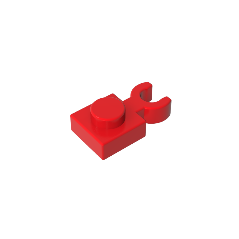 60897 | Plate, Modified 1 x 1 with Open O Clip Thin (Vertical Grip)
