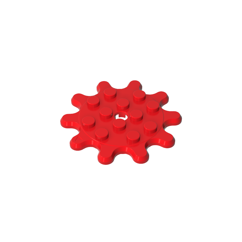 35443 | Plate, Round 4 x 4 Gear 10 Tooth
