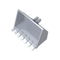 30394 | Vehicle, Digger Bucket 7 Teeth 3 x 6 with Locking 2 Finger Hinge