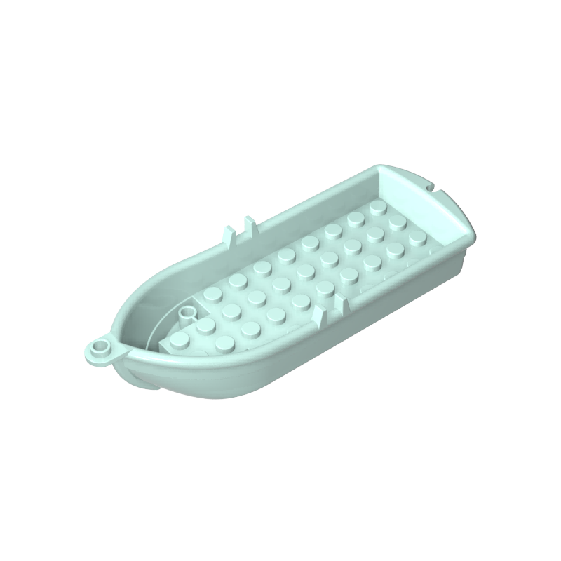2551 | Boat, 14 x 5 x 2 with Oarlocks and 2 Hollow Inside Studs