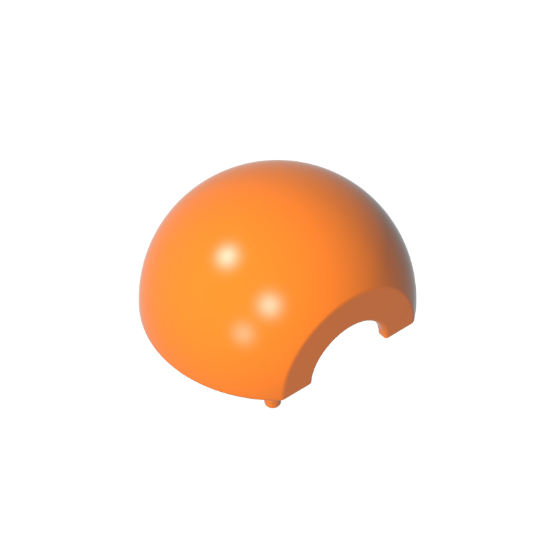 61287 | Cylinder Hemisphere 2 x 2 with Cutout