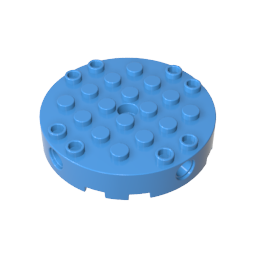 18897 | Brick, Round 6 x 6 with 4 Side Pin Holes and Center Hole