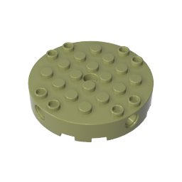 18897 | Brick, Round 6 x 6 with 4 Side Pin Holes and Center Hole