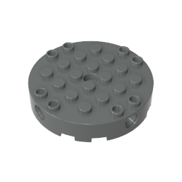 18897 | Brick, Round 6 x 6 with 4 Side Pin Holes and Center Hole