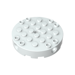 18897 | Brick, Round 6 x 6 with 4 Side Pin Holes and Center Hole