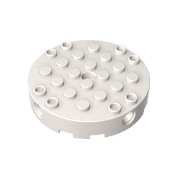 18897 | Brick, Round 6 x 6 with 4 Side Pin Holes and Center Hole