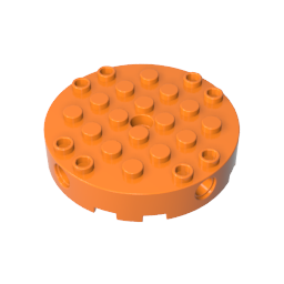 18897 | Brick, Round 6 x 6 with 4 Side Pin Holes and Center Hole