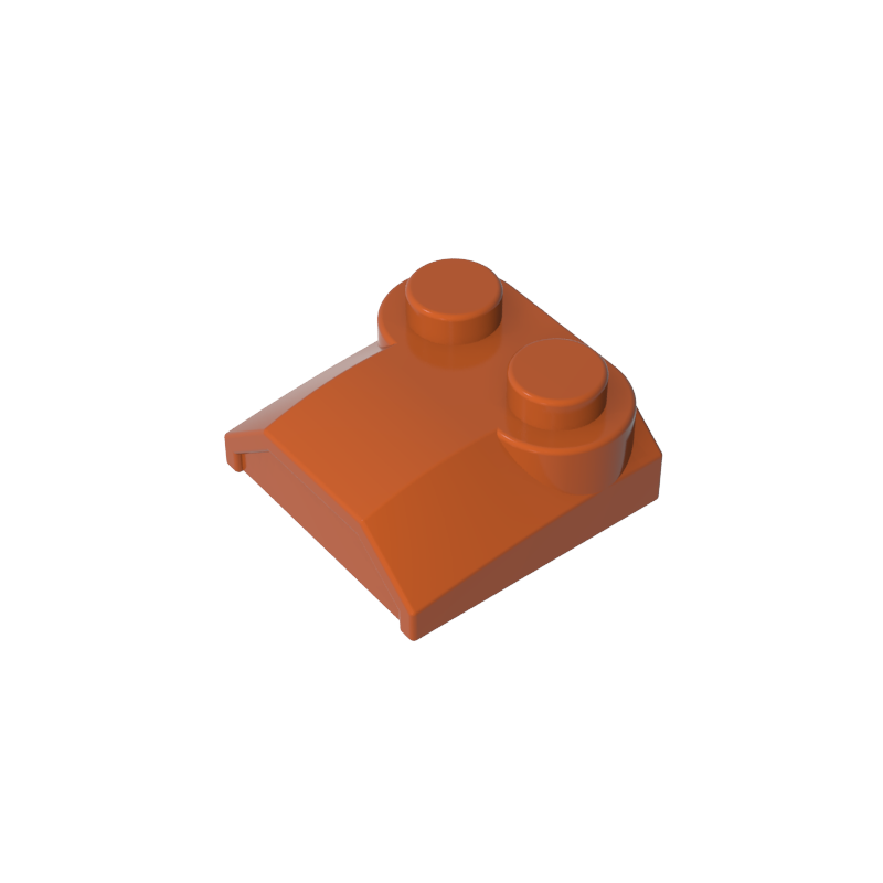 41855 | Slope, Curved 2 x 2 x 2/3 with 2 Studs and Curved Sides, Lip End