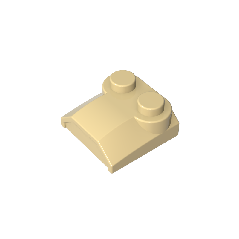 41855 | Slope, Curved 2 x 2 x 2/3 with 2 Studs and Curved Sides, Lip End