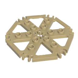 64566 | Technical Plate Rotor 6 Blade with Clip Ends Connected (Water Wheel) - Hollow Studs