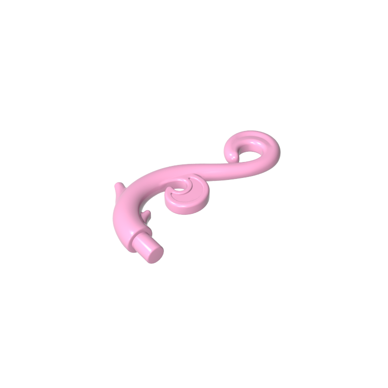 28870 | Plant Stem, Curved with Bar, Thorns, and Swirls