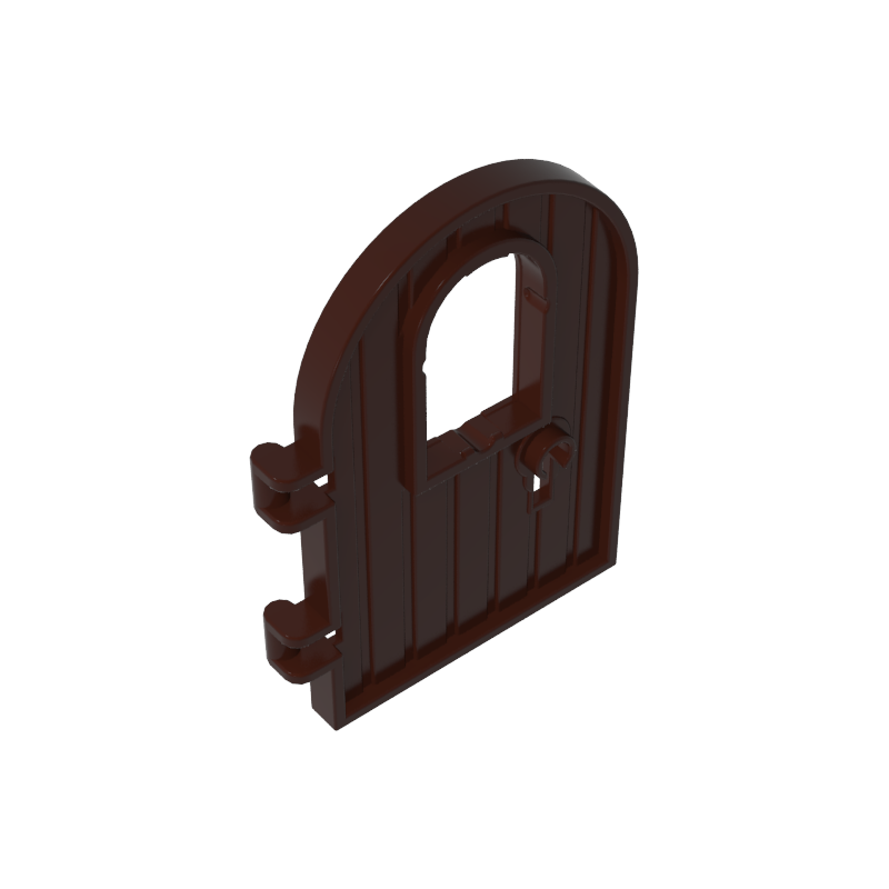 64390 | Door 1 x 4 x 6 Round Top with Window and Keyhole, Reinforced Edge