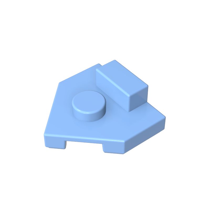 27928 | Wedge, Plate 2 x 2 Pentagonal with Center Stud and 1 x 1/2 Raised Tab on Top