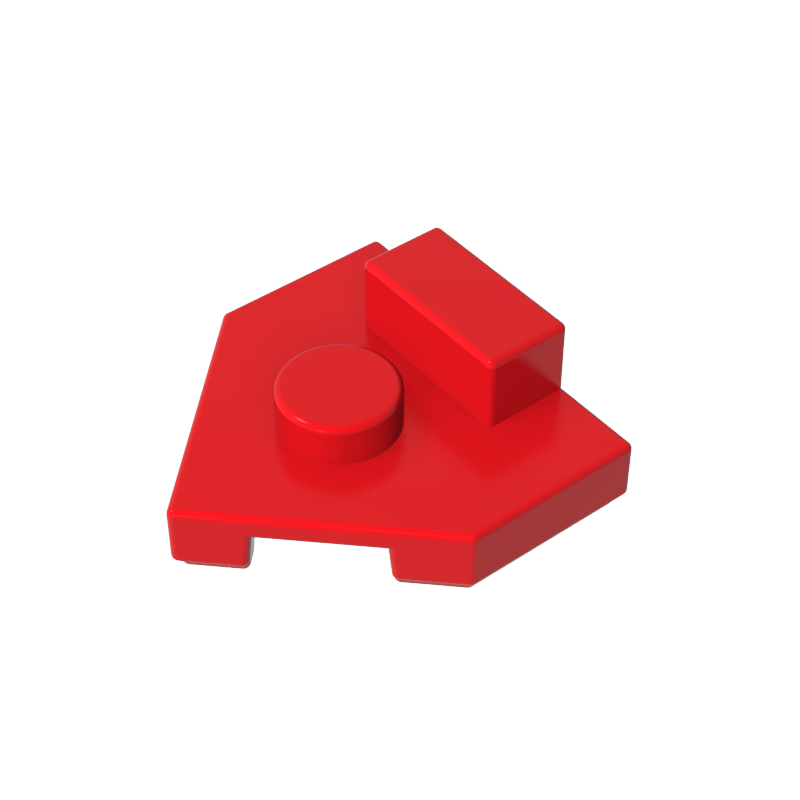 27928 | Wedge, Plate 2 x 2 Pentagonal with Center Stud and 1 x 1/2 Raised Tab on Top