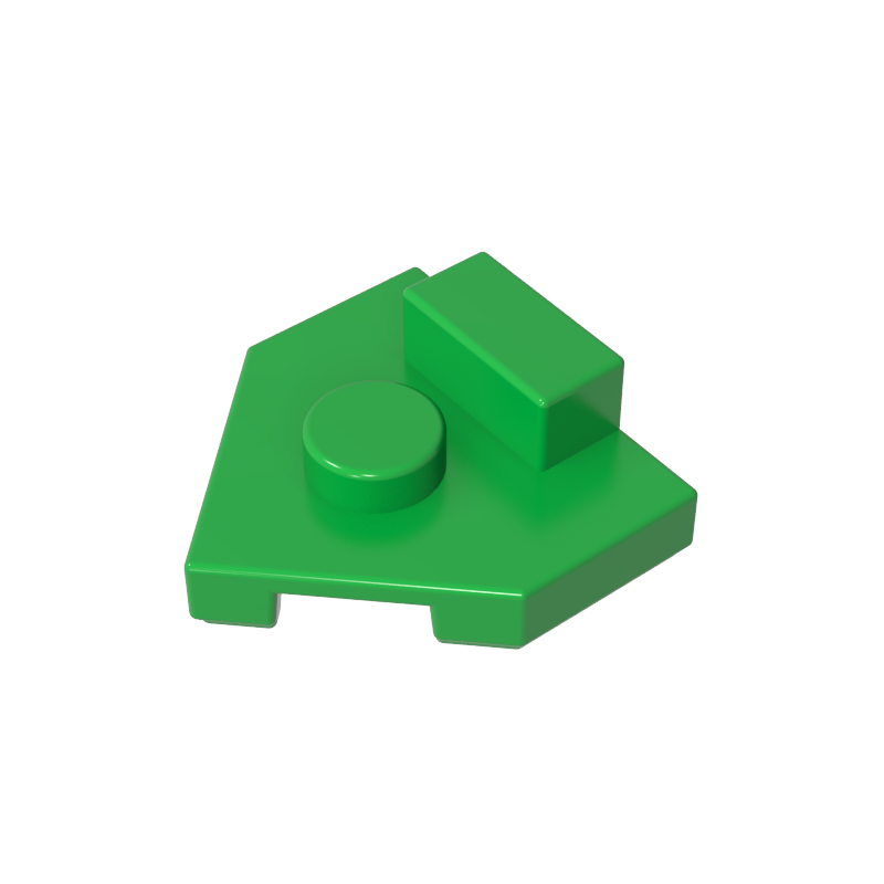 27928 | Wedge, Plate 2 x 2 Pentagonal with Center Stud and 1 x 1/2 Raised Tab on Top